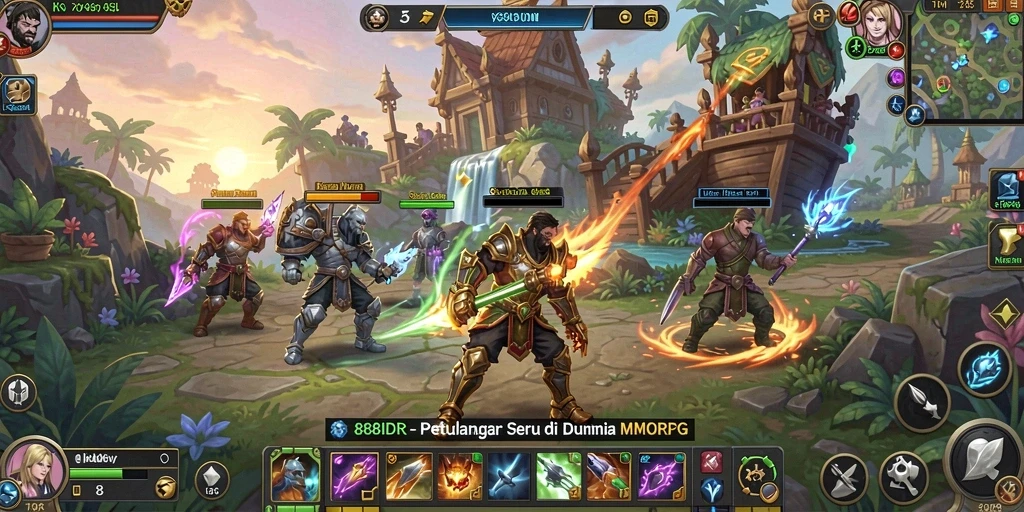Gameplay seru di dunia MMORPG 888IDR dengan karakter dan petualangan menarik.