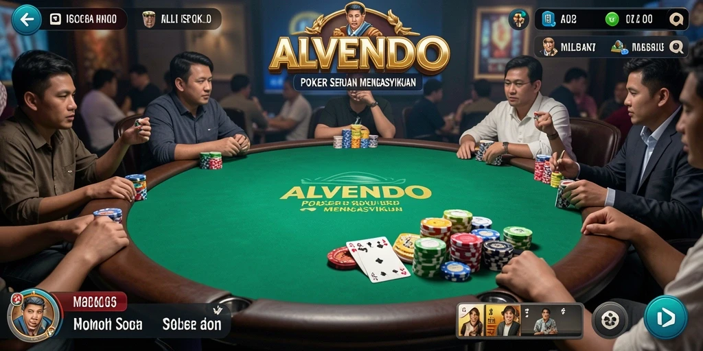 Tampilan gameplay poker yang seru dan interaktif