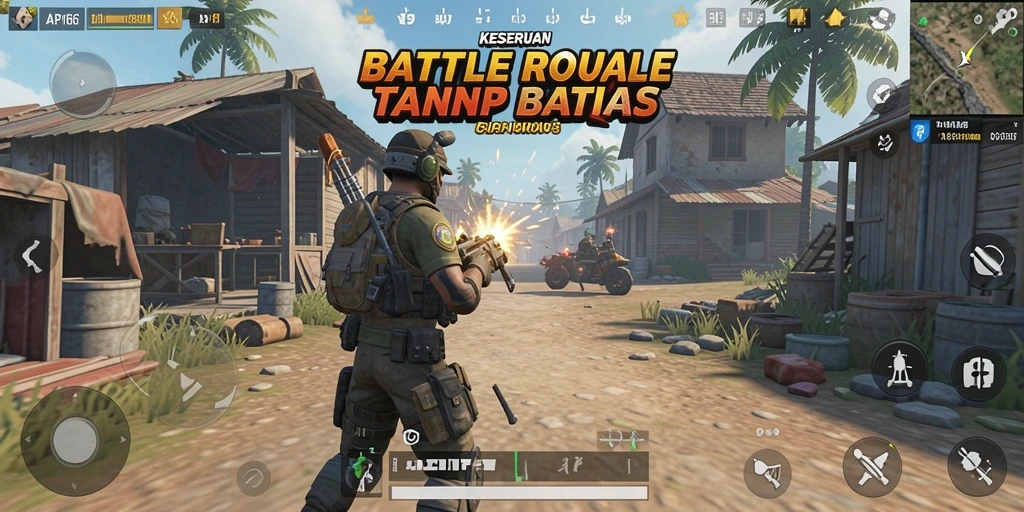 Tampilan gameplay seru dalam API66, aksi Battle Royale yang mendebarkan.
