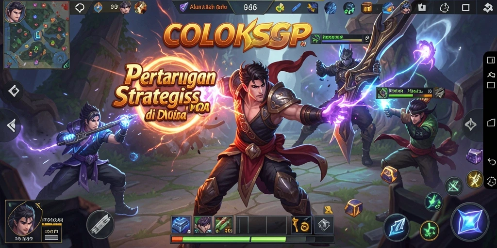 Screenshot gameplay COLOKSGP menunjukkan pertarungan seru di arena MOBA.