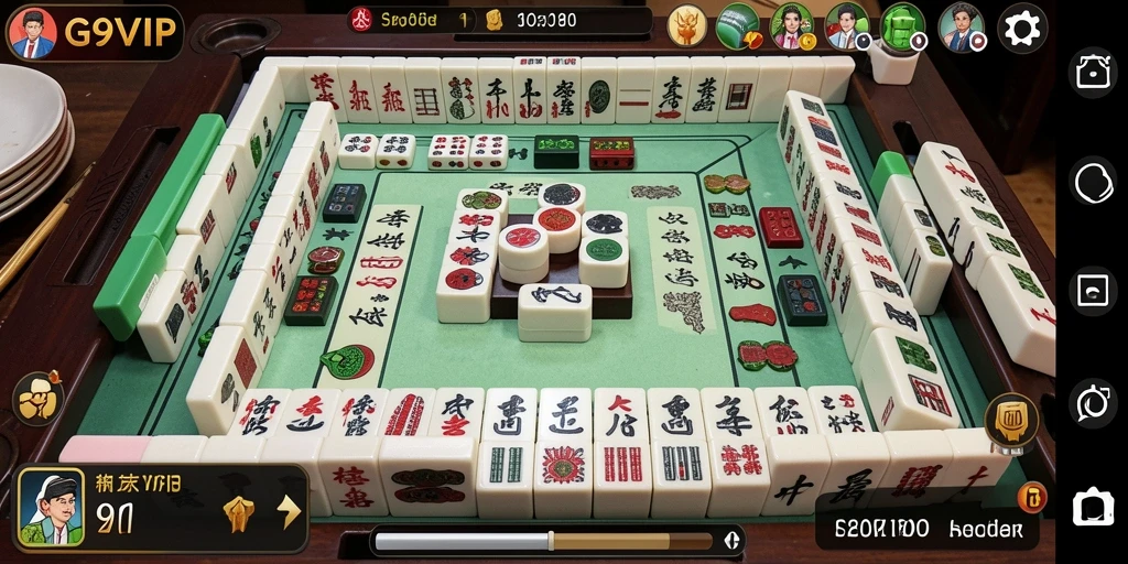 Tampilan gameplay G9VIP yang seru dan menarik dalam permainan Mahjong.