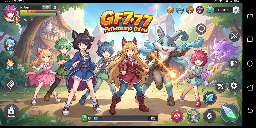 Screenshot tampilan gameplay GF777 yang penuh warna.