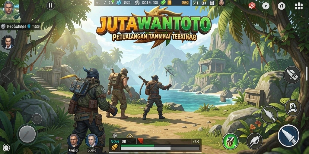 Tampilan gameplay JUTAWANTOTO dalam dunia terbuka yang kaya.