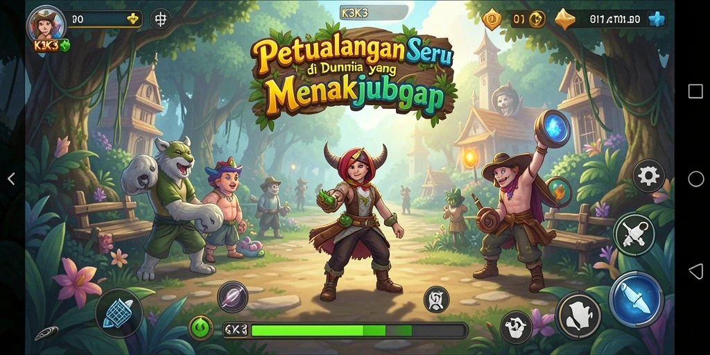 Tampilan gameplay K3K3 yang menarik dan menantang.