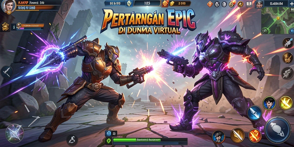 Screenshot KAKRP menampilkan aksi pertarungan seru dan karakter unik.