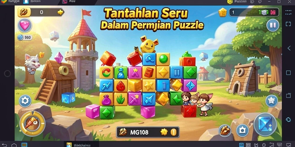 Screenshot gameplay MG108 menampilkan serunya menyelesaikan teka-teki.