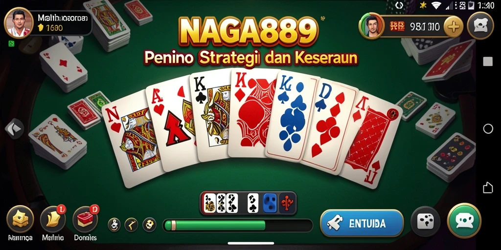 Tampilan gameplay seru di NAGA889 dengan kartu domino.