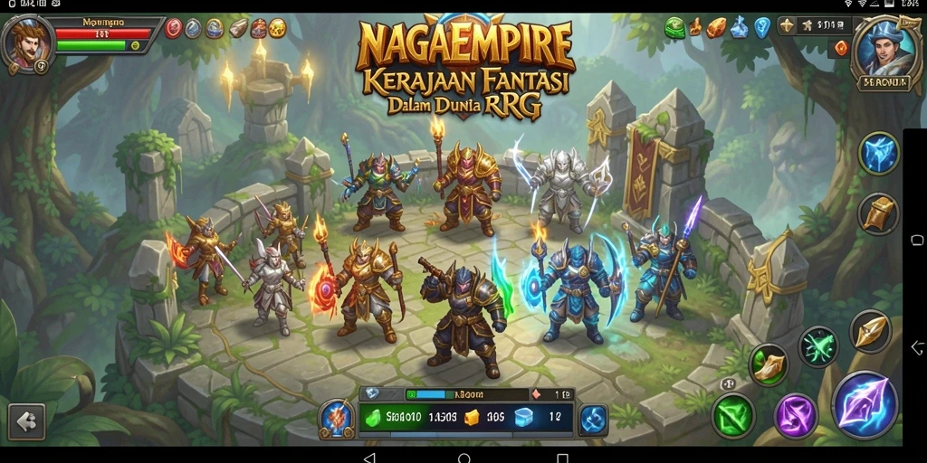 Screenshot utama NAGAEMPIRE menampilkan aksi pertempuran epik dalam dunia RPG yang menakjubkan.