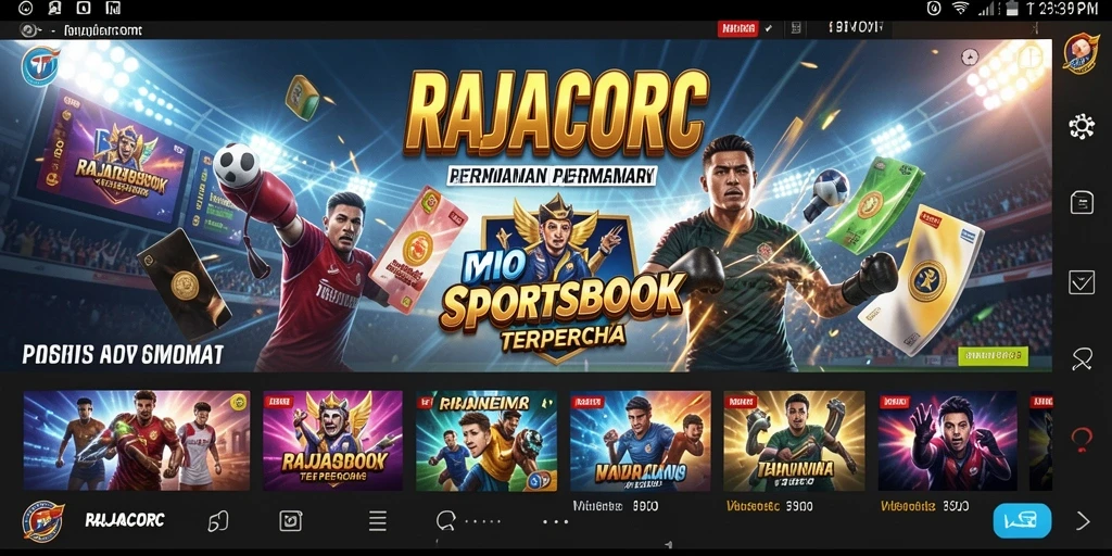 Tampilan menarik dari gameplay Sportsbook di RAJACORC.