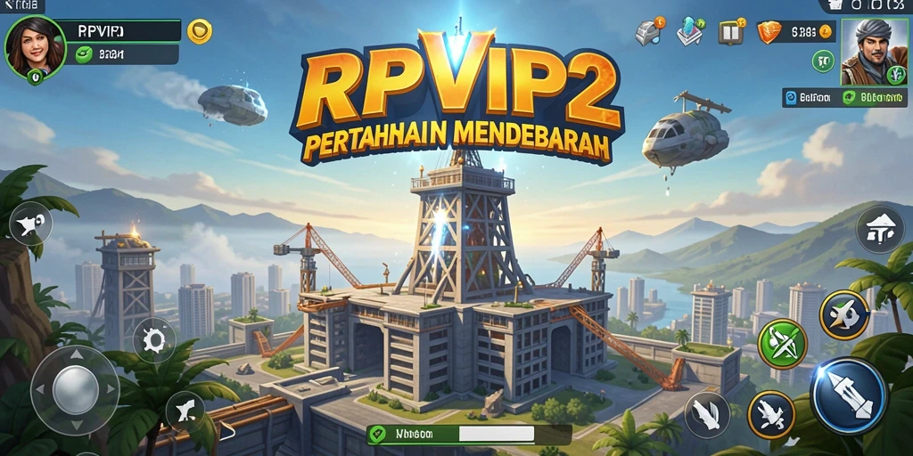 Tangkapan layar utama RPVIP2 menampilkan aksi seru dalam permainan Tower Defense.