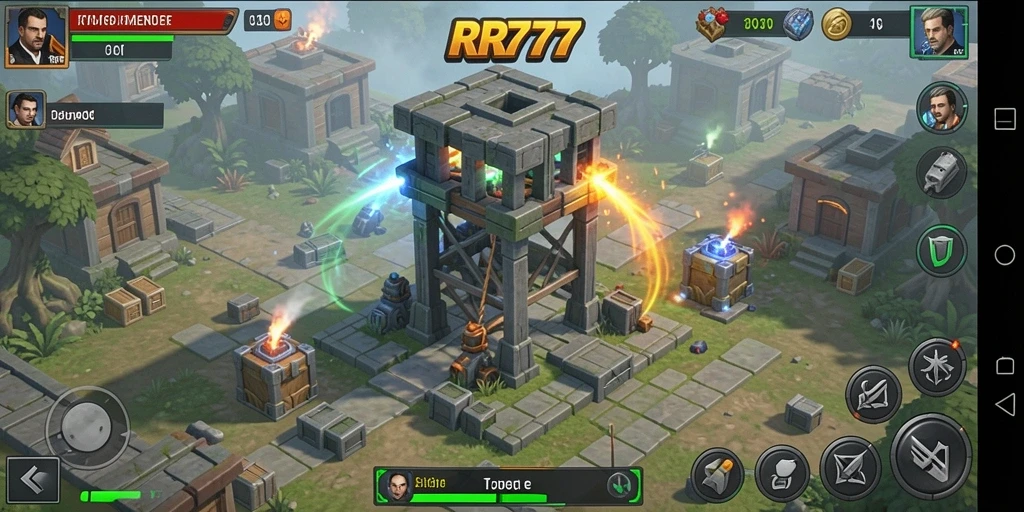 Gameplay menarik Tower Defense dengan pertahanan menara yang strategis.