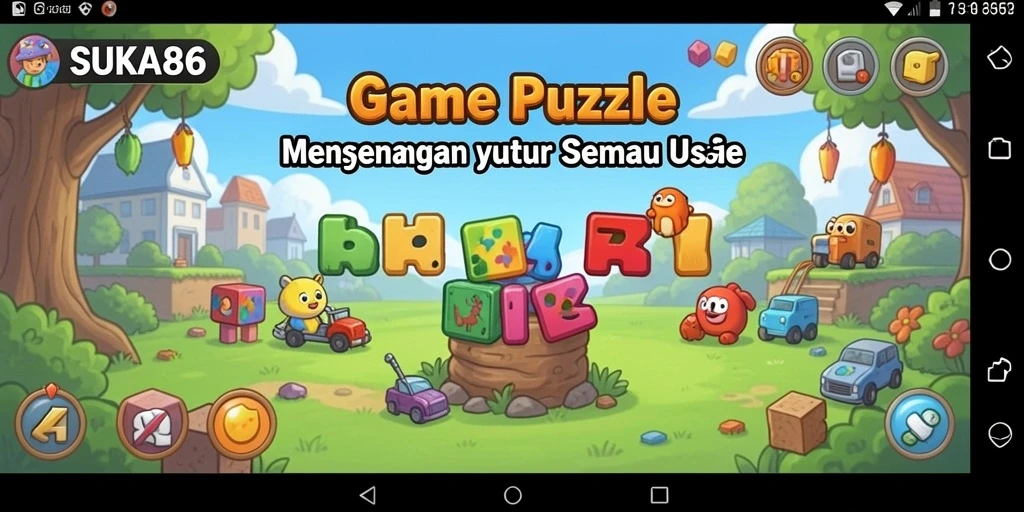 Tampilan menarik gameplay puzzle di SUKA86